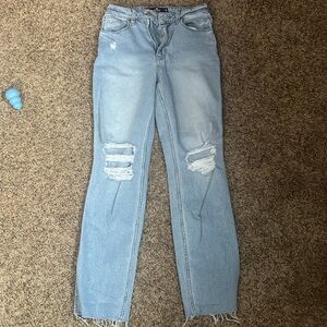 Light Blue Distressed Women Jeans